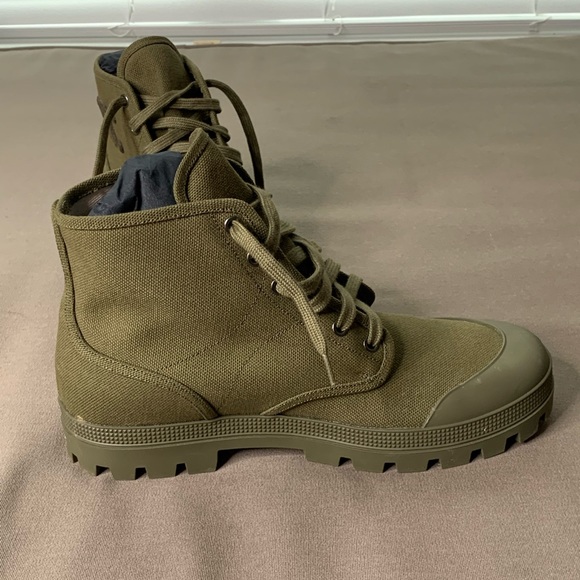 Celine”PATAPANS LACE UP BOOT IN CANVAS
ARMY GREEN” - Picture 7 of 11